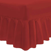 Frilled Valance Extra Deep Fitted Sheet - Bed Sheet -Frilled Valance Fitted Sheet Red