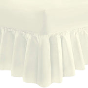 Frilled Valance Extra Deep Fitted Sheet - Bed Sheet -Frilled Valance Fitted Sheet Cream