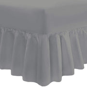 Frilled Valance Extra Deep Fitted Sheet - Bed Sheet -Frilled Valance Fitted Sheet Grey