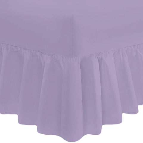 Frilled Valance Extra Deep Fitted Sheet - Bed Sheet -Frilled Valance Fitted Sheet Lilac
