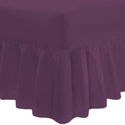 Frilled Valance Extra Deep Fitted Sheet - Bed Sheet -Frilled Valance Fitted Sheet Plum